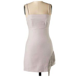 Le Lis Rhinestone Fringe Trimmed Mini Slip Dress Lavender Size Medium NWT
